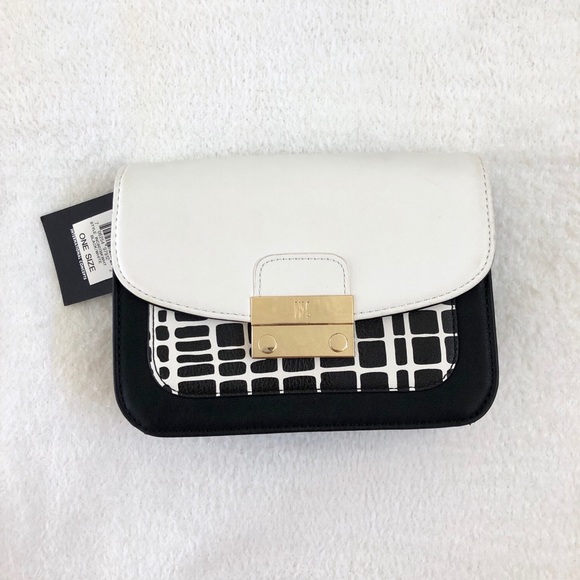 NWT Black & White INC Hadley Crossbody Purse - Picture 2 of 8
